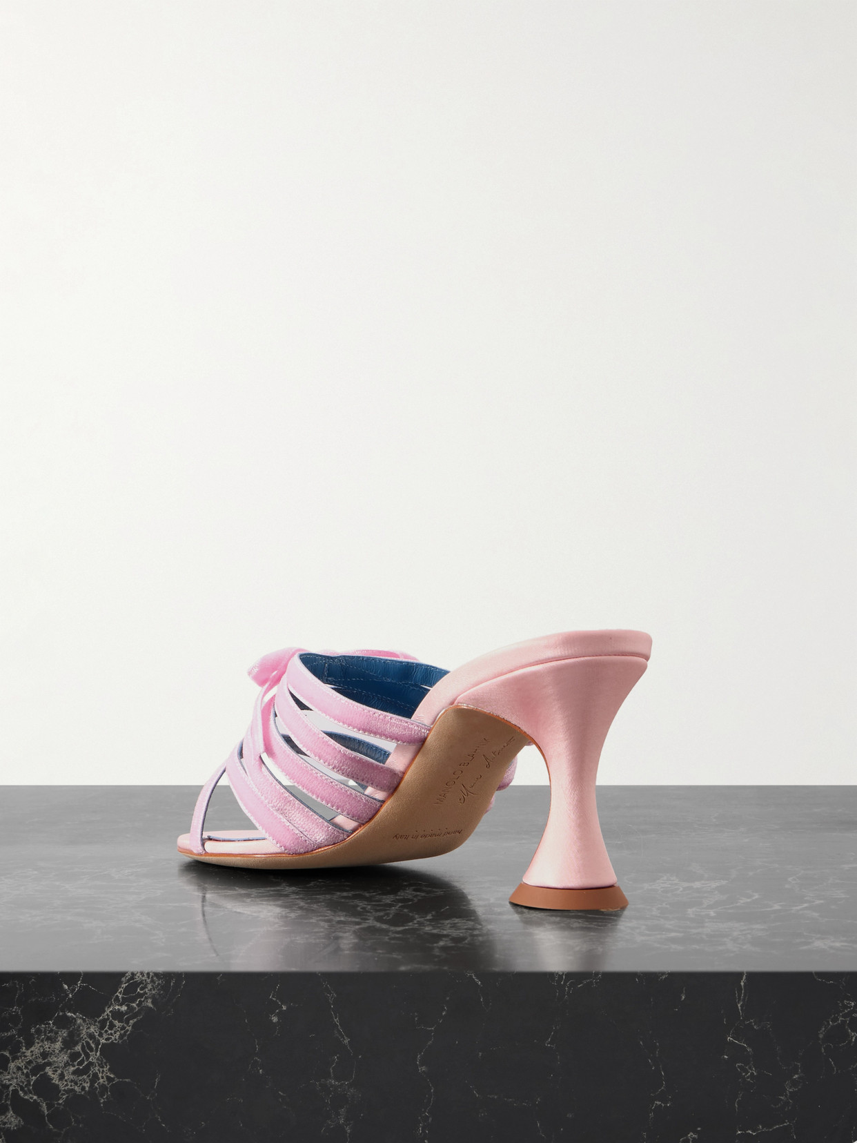 Clementel 70 Velvet-Trimmed Mules
