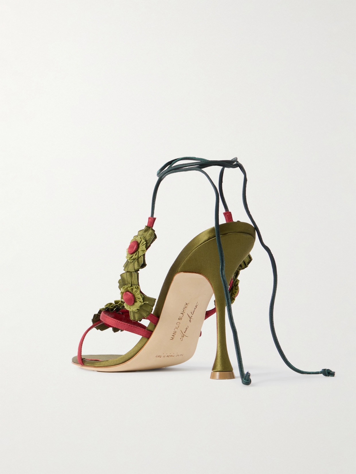 Palissot 105 Leather-Trimmed Appliquéd Grosgrain And Sandals