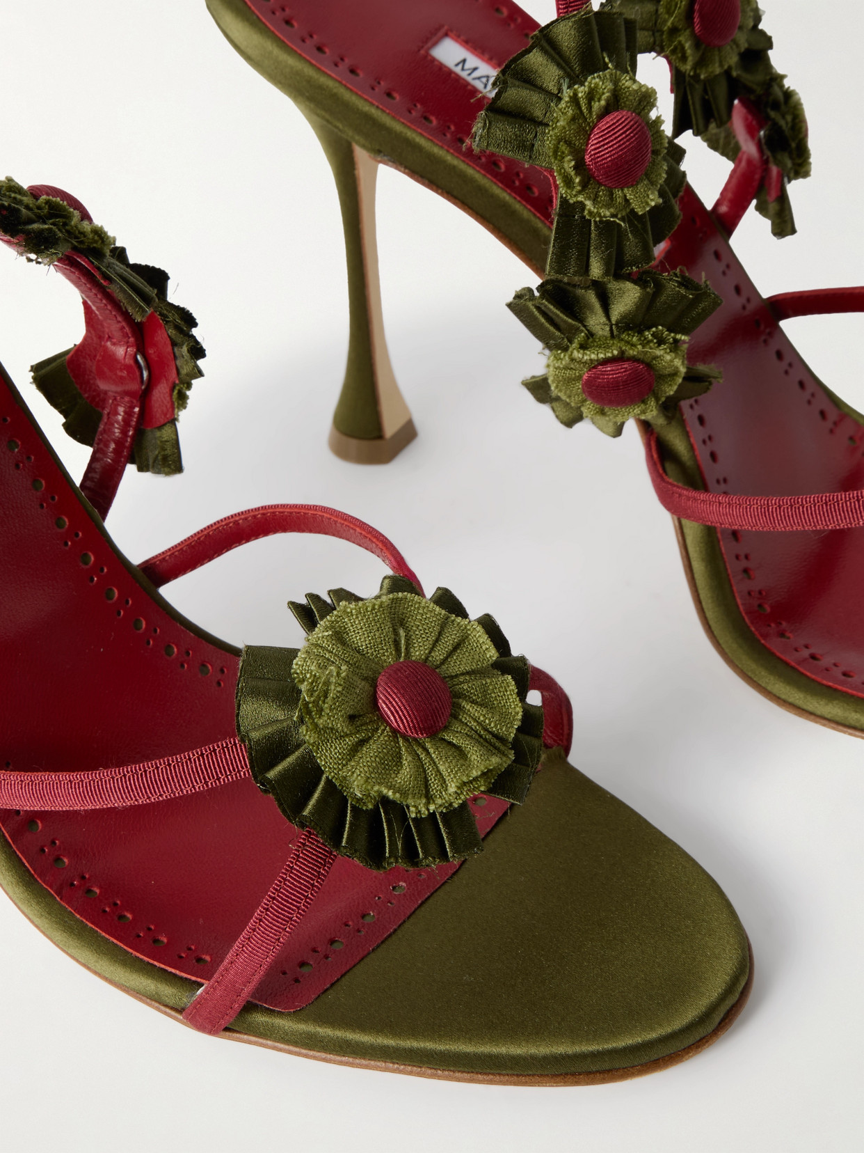 Palissot 105 Leather-Trimmed Appliquéd Grosgrain And Sandals