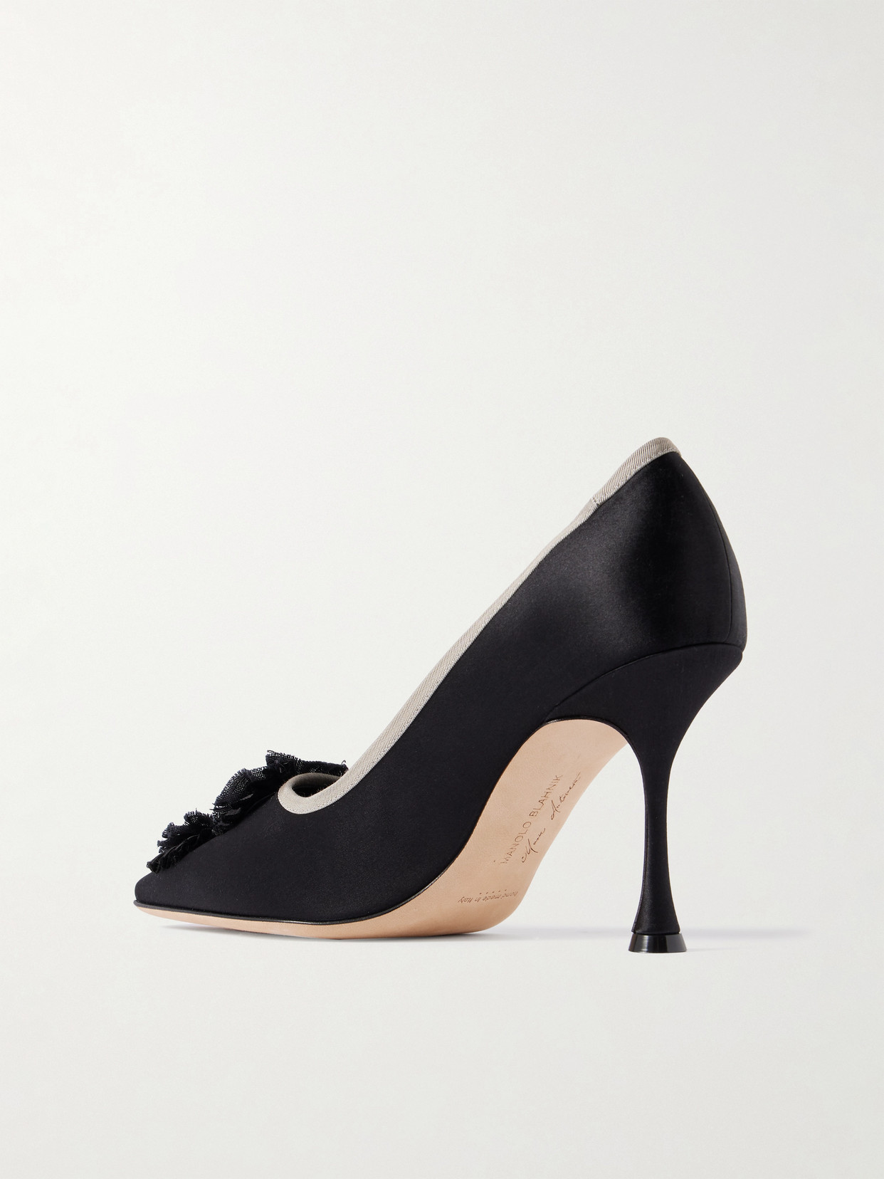 Montmedy 95 Grosgrain-Trimmed Appliquéd Pumps