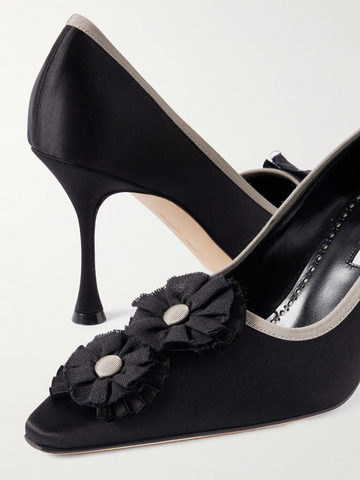 Montmedy 95 Grosgrain-Trimmed Appliquéd Pumps
