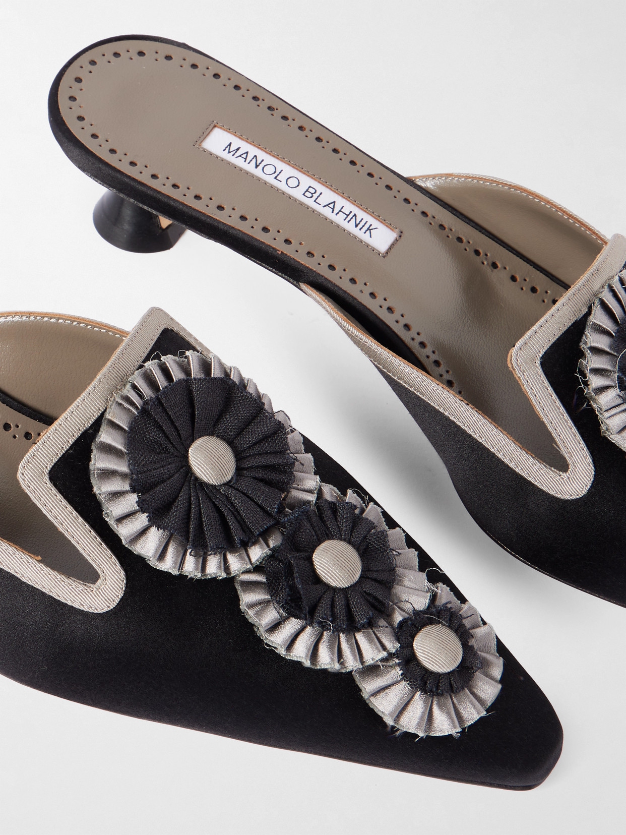 Merode 30 Grosgrain-Trimmed Mules