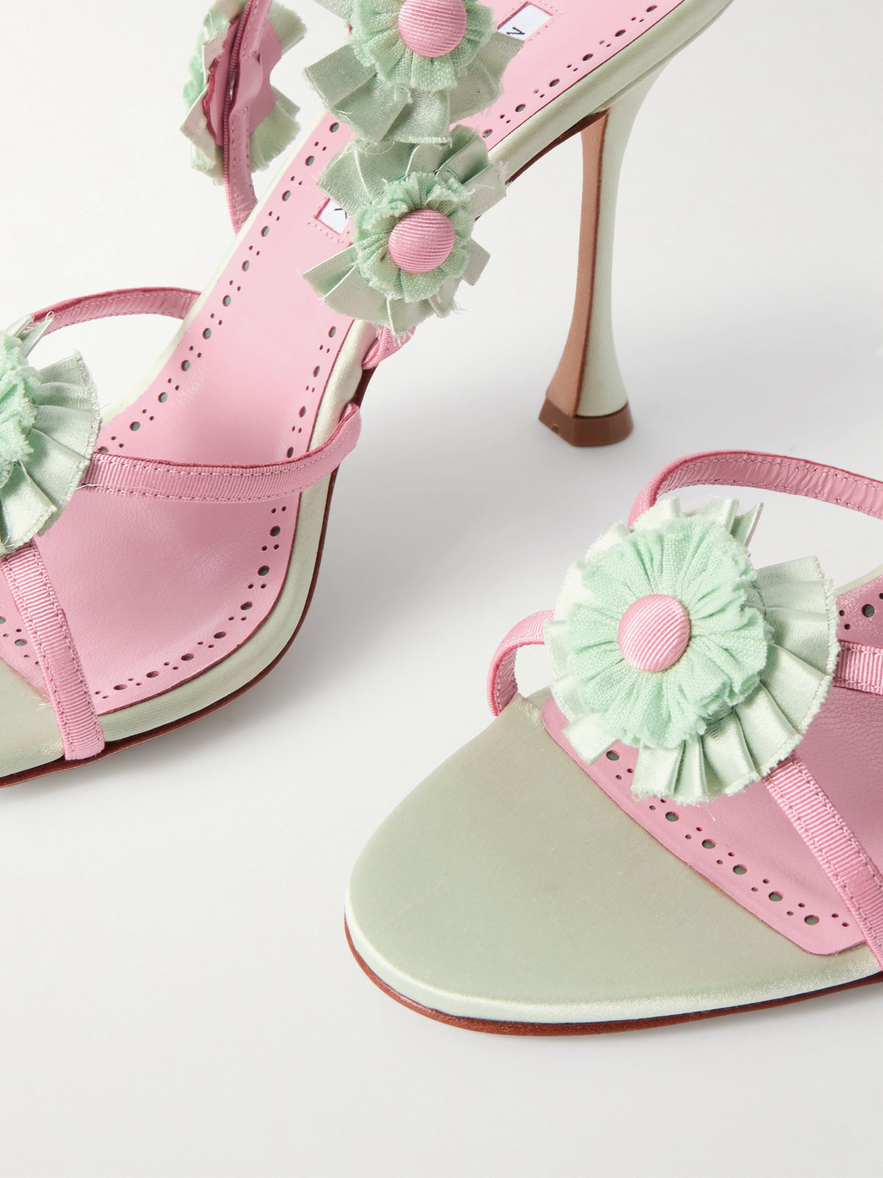 Palissot 105 Leather-Trimmed Appliquéd Grosgrain And Sandals