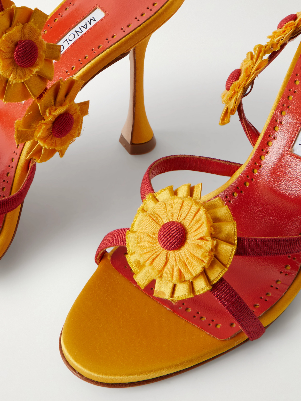 Palissot 105 Leather-Trimmed Appliquéd Grosgrain And Sandals