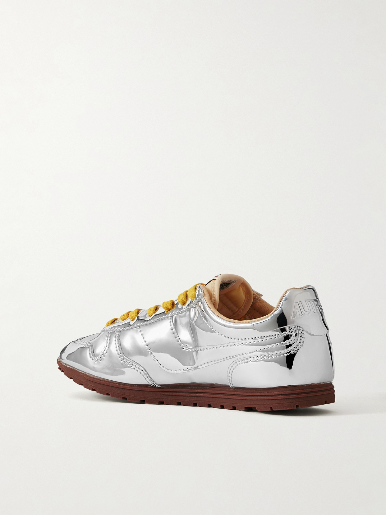 Autry Windspin Low Canvas-trimmed Mirrored-vinyl Sneakers