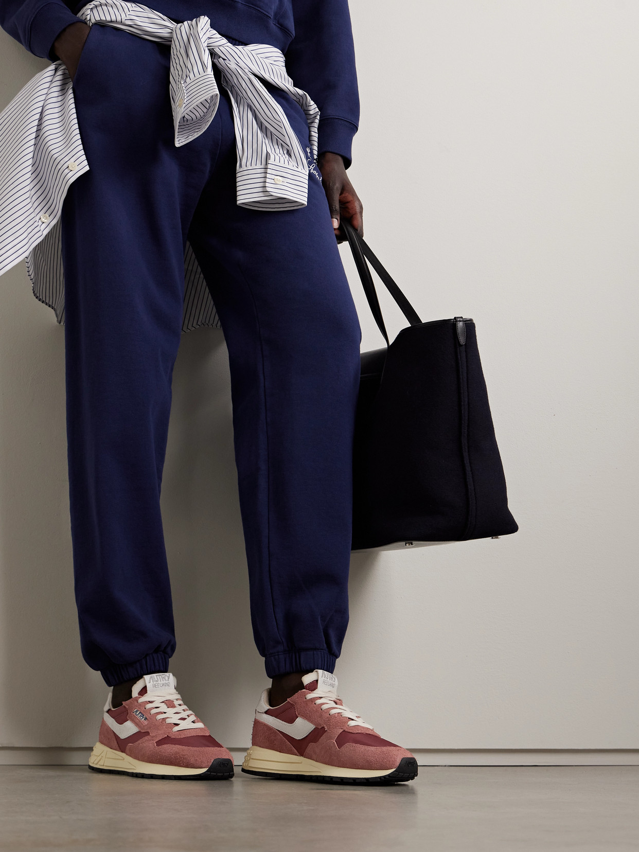 Autry Reelwind Leather-trimmed Suede And Shell Sneakers
