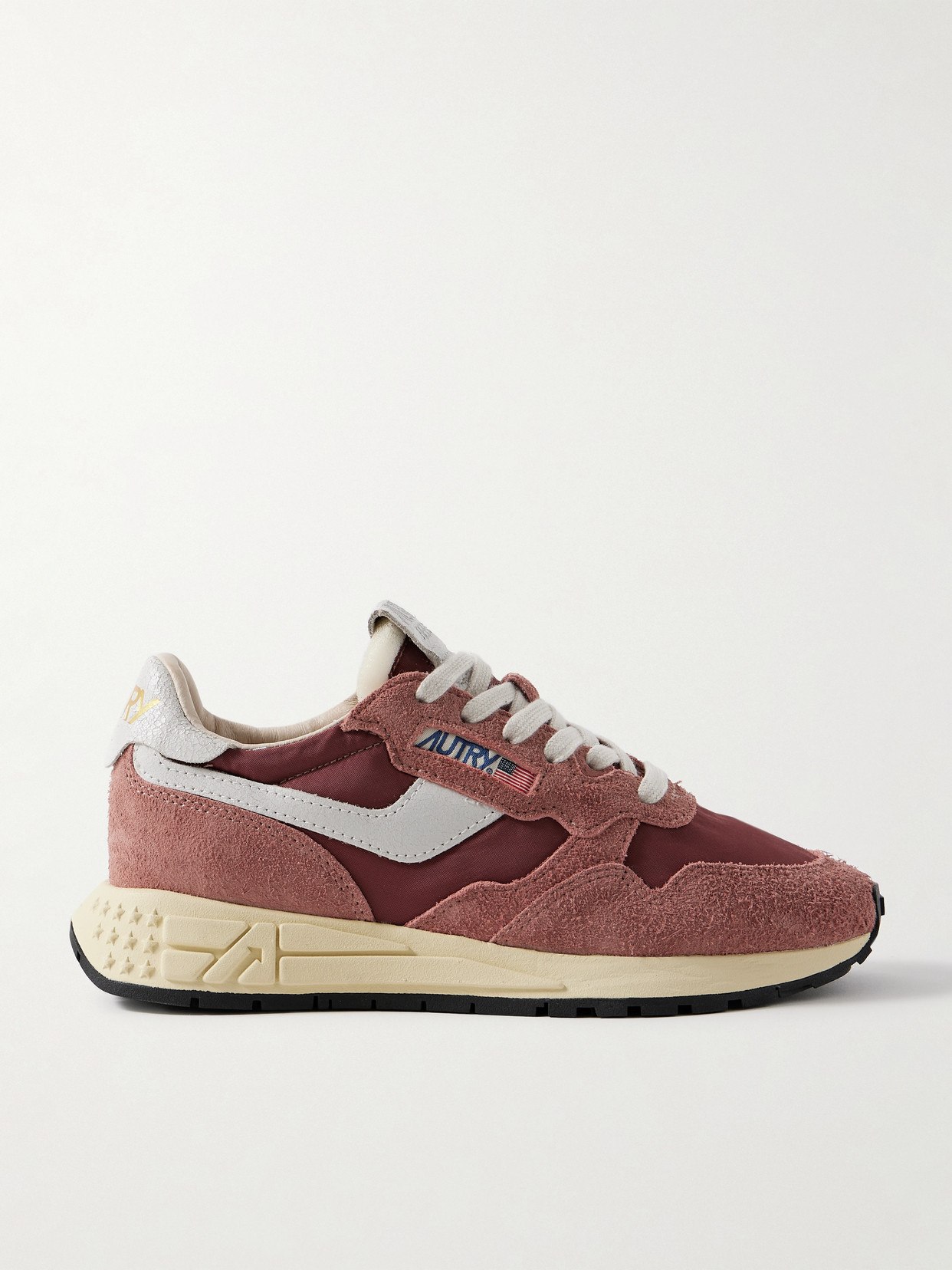 Autry Reelwind Leather-trimmed Suede And Shell Sneakers