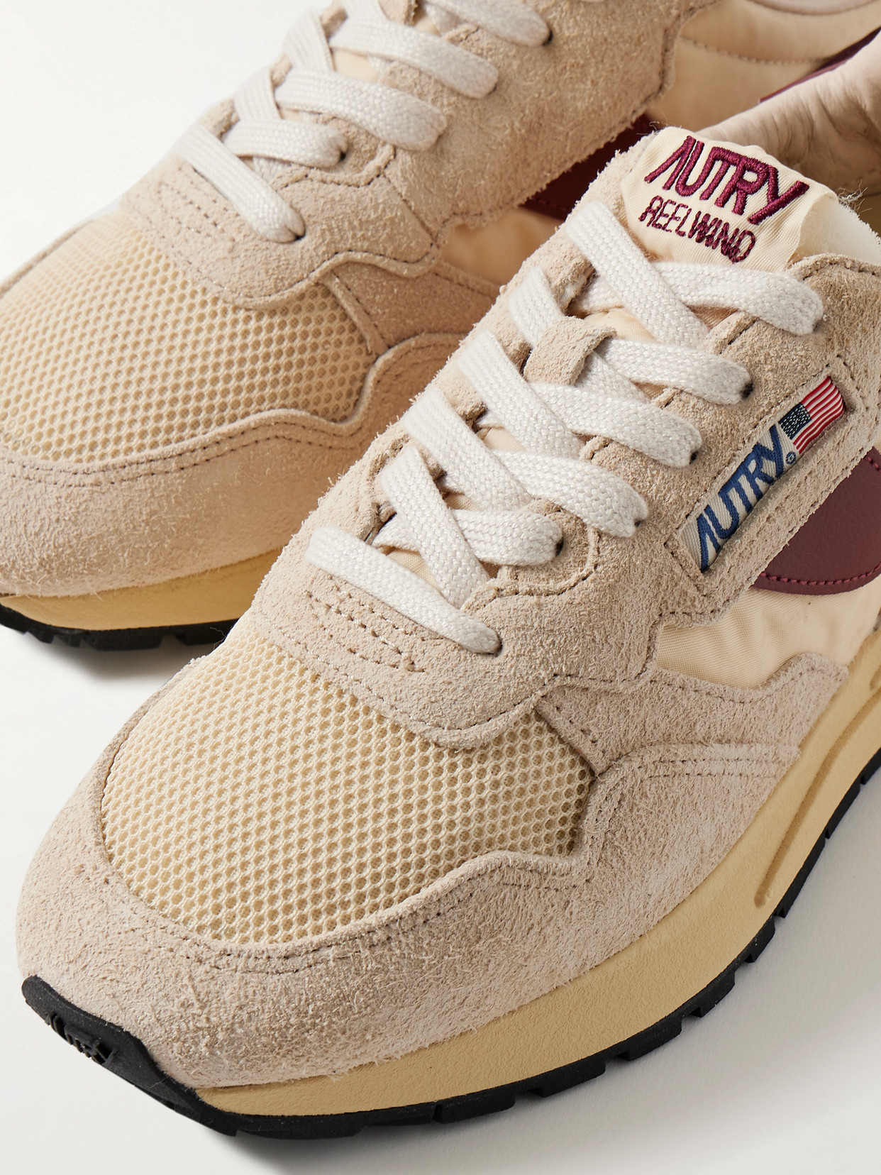 Autry Reelwind Low Leather-trimmed Suede, Mesh And Shell Sneakers