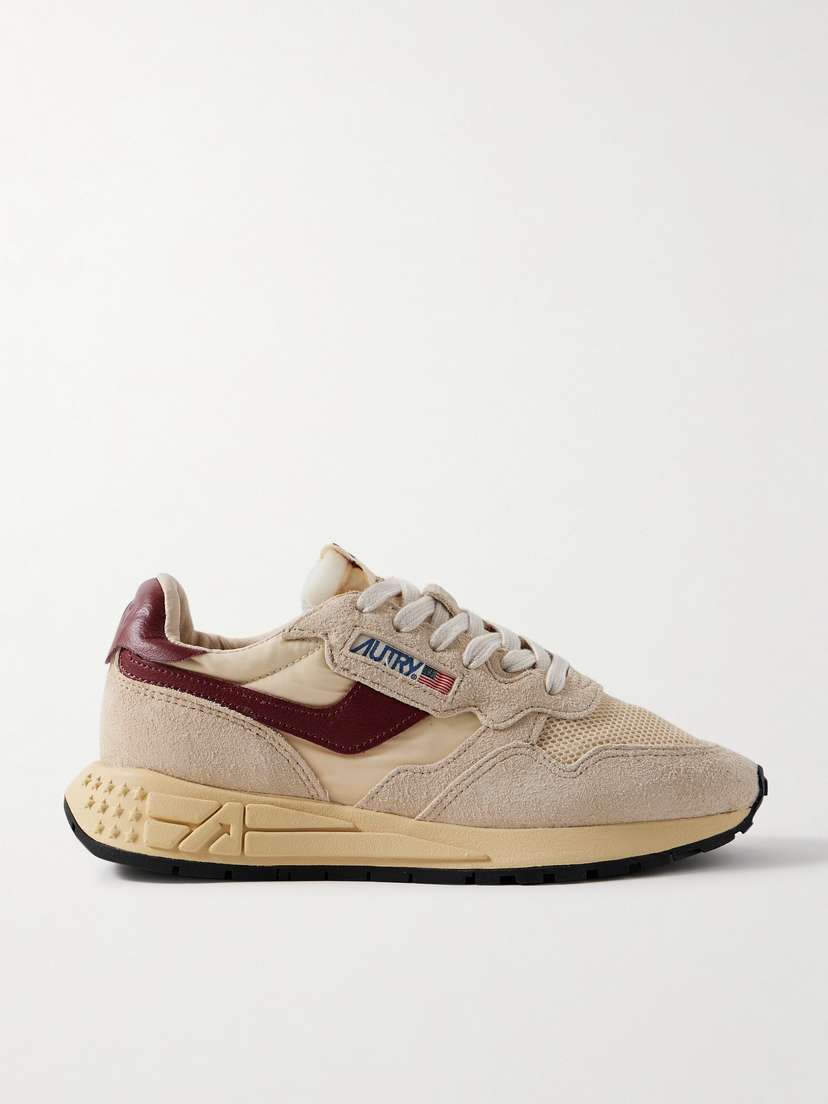 Autry Reelwind Low Leather-trimmed Suede, Mesh And Shell Sneakers