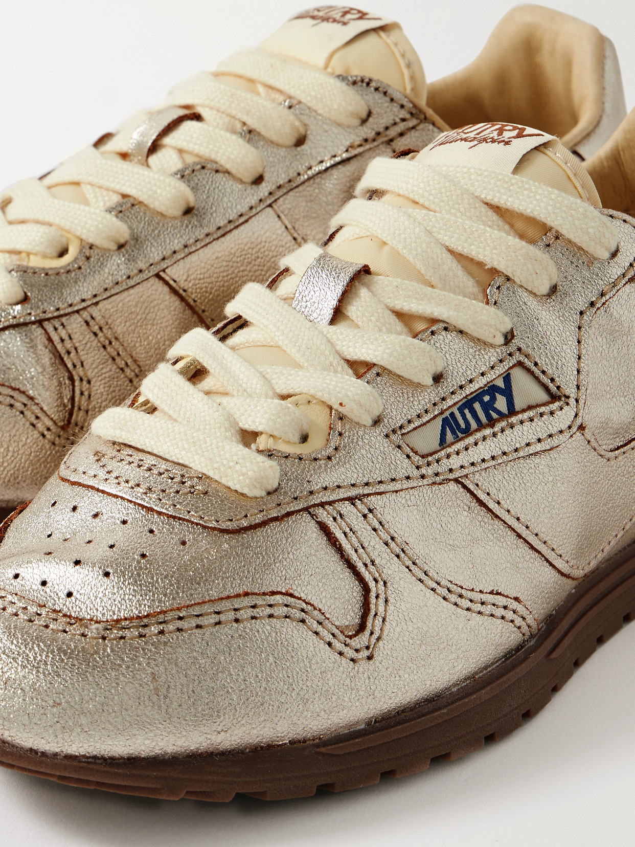 Autry Windspin Metallic Leather Sneakers