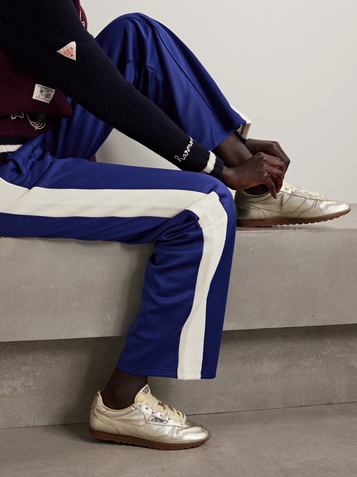 Autry Windspin Metallic Leather Sneakers