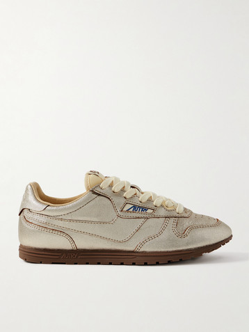 Autry Windspin metallic leather sneakers