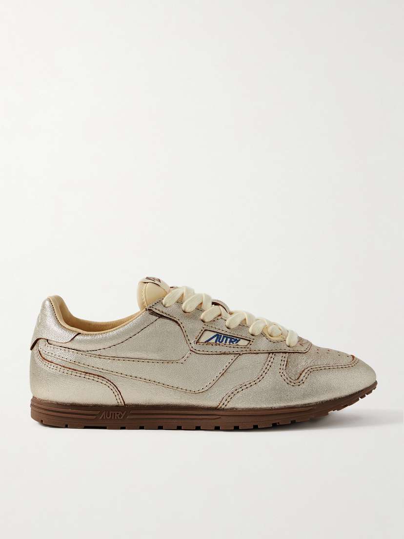 Autry Windspin Metallic Leather Sneakers