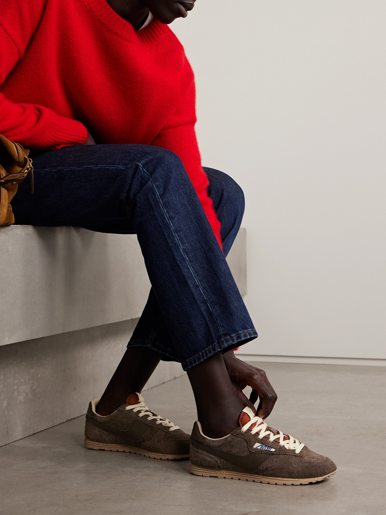 Autry Windspin Leather-trimmed Brushed-suede Sneakers