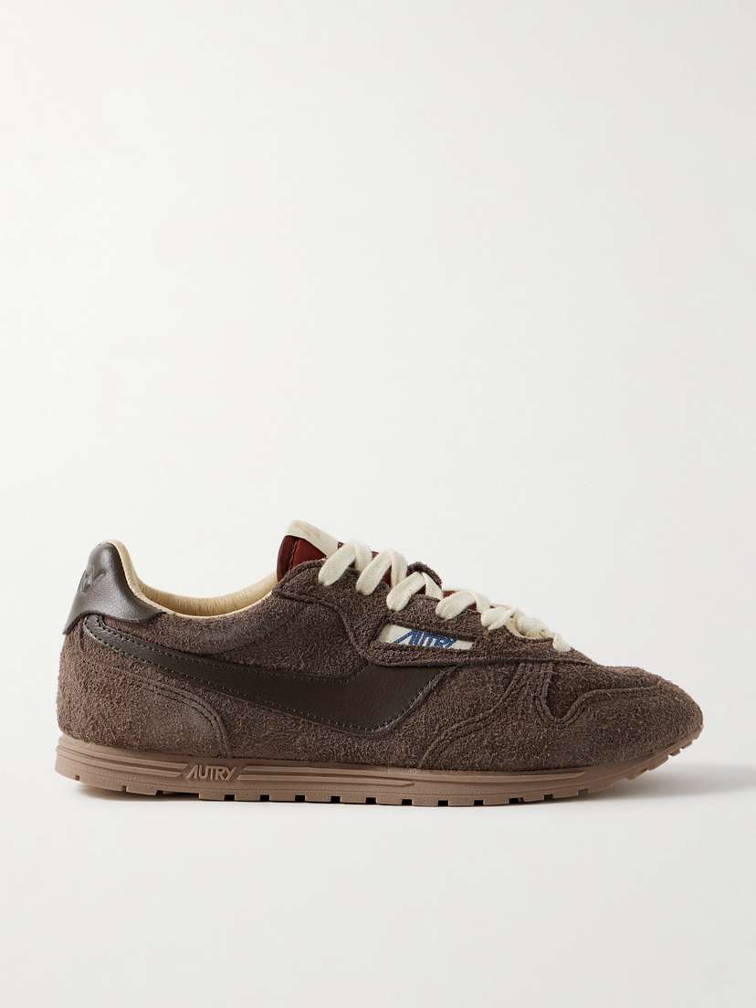 Autry Windspin Leather-trimmed Brushed-suede Sneakers