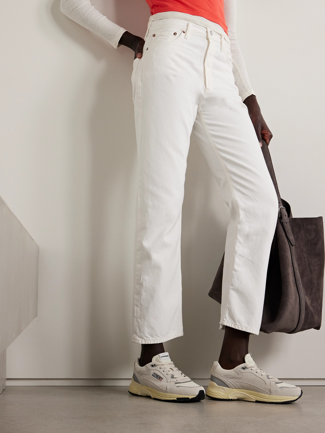 Autry Hyperway Mesh And Metallic Leather-trimmed Suede Sneakers