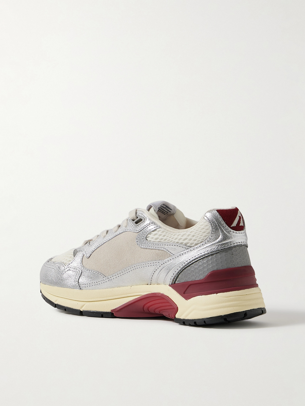 Autry Hyperway Low Mesh And Suede-trimmed Metallic Leather Sneakers