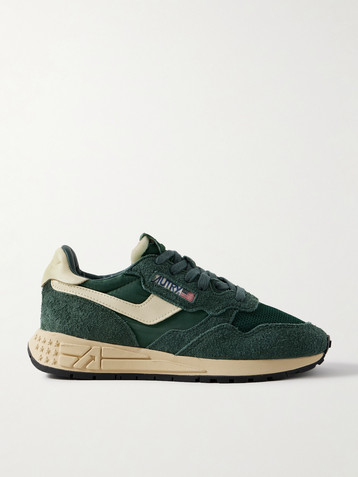 Autry Reelwind Low leather-trimmed suede, mesh and shell sneakers