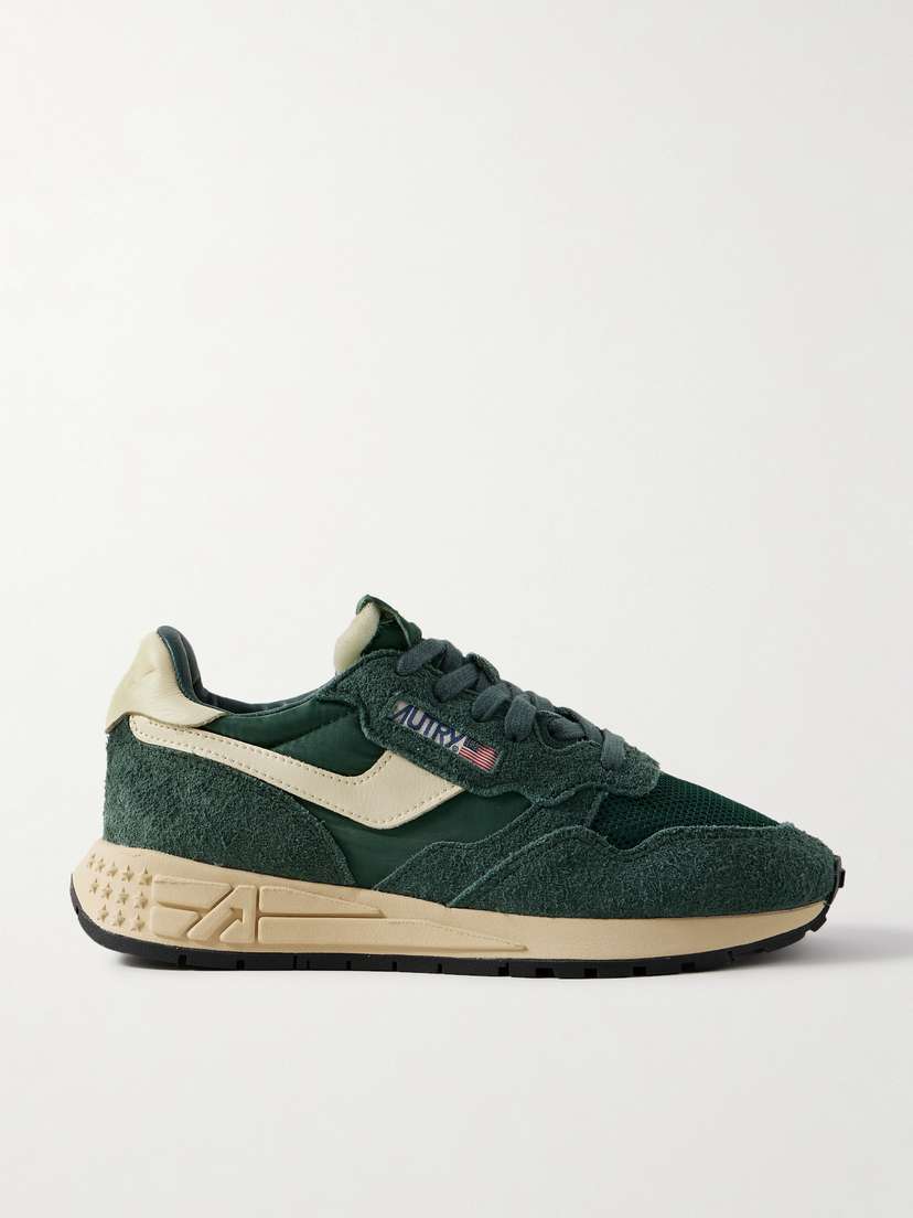Autry Reelwind Low Leather-trimmed Suede, Mesh And Shell Sneakers