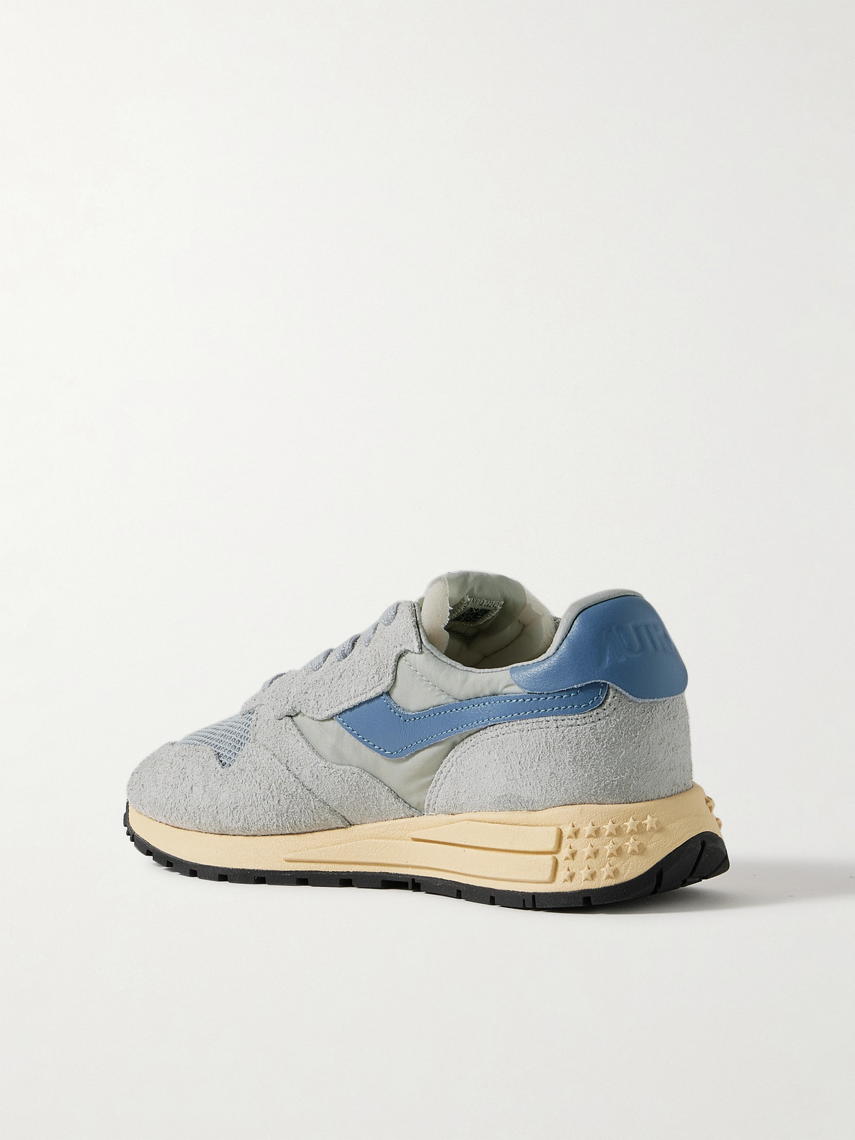 Autry Reelwind Low Textured Leather-trimmed Suede And Shell Sneakers