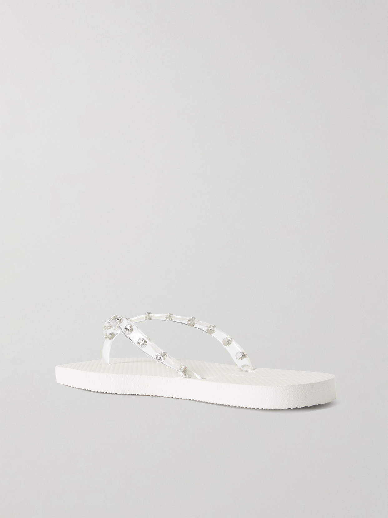 Loeffler Randall Taryn Crystal-embellished Pvc Sandals In White