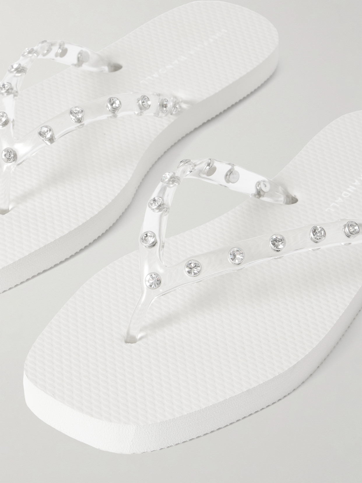 Loeffler Randall Taryn Crystal-embellished Pvc Sandals In White