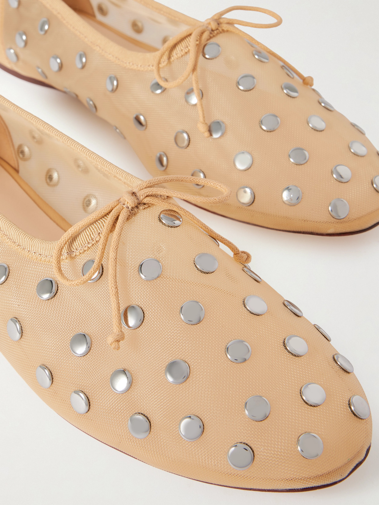 LOEFFLER RANDALL LANDON EMBELLISHED MESH BALLET FLATS