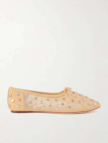 Loeffler Randall Landon embellished mesh ballet flats