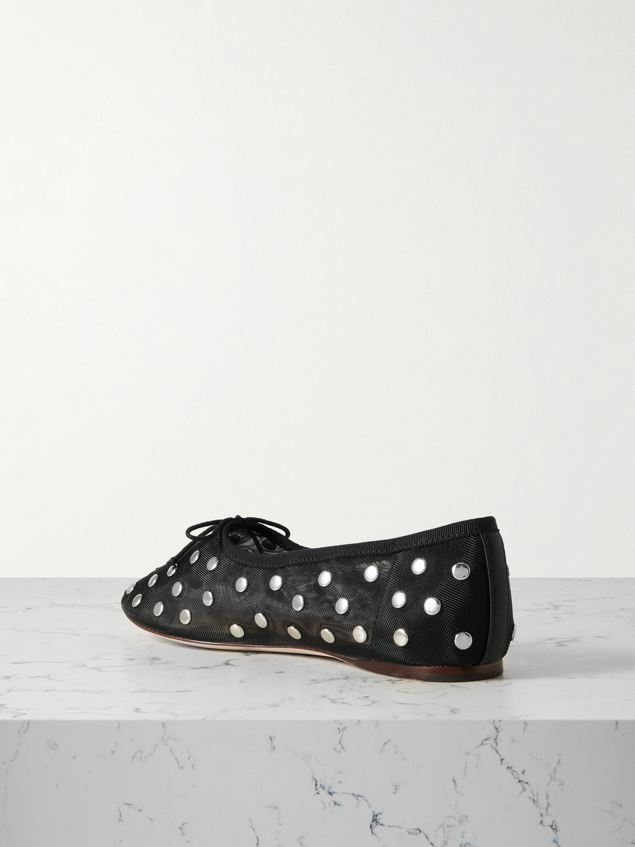 Loeffler Randall Landon Studded Mesh Ballet Flats In Black