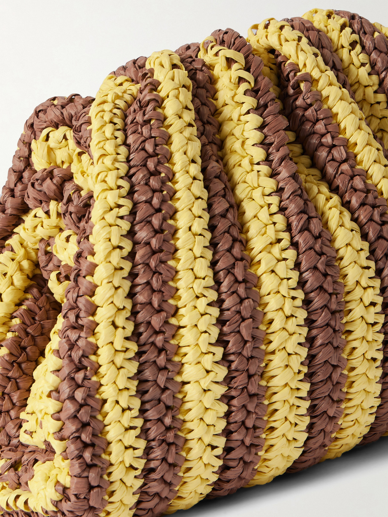 Loeffler Randall Bailey Striped Crocheted Raffia Clutch