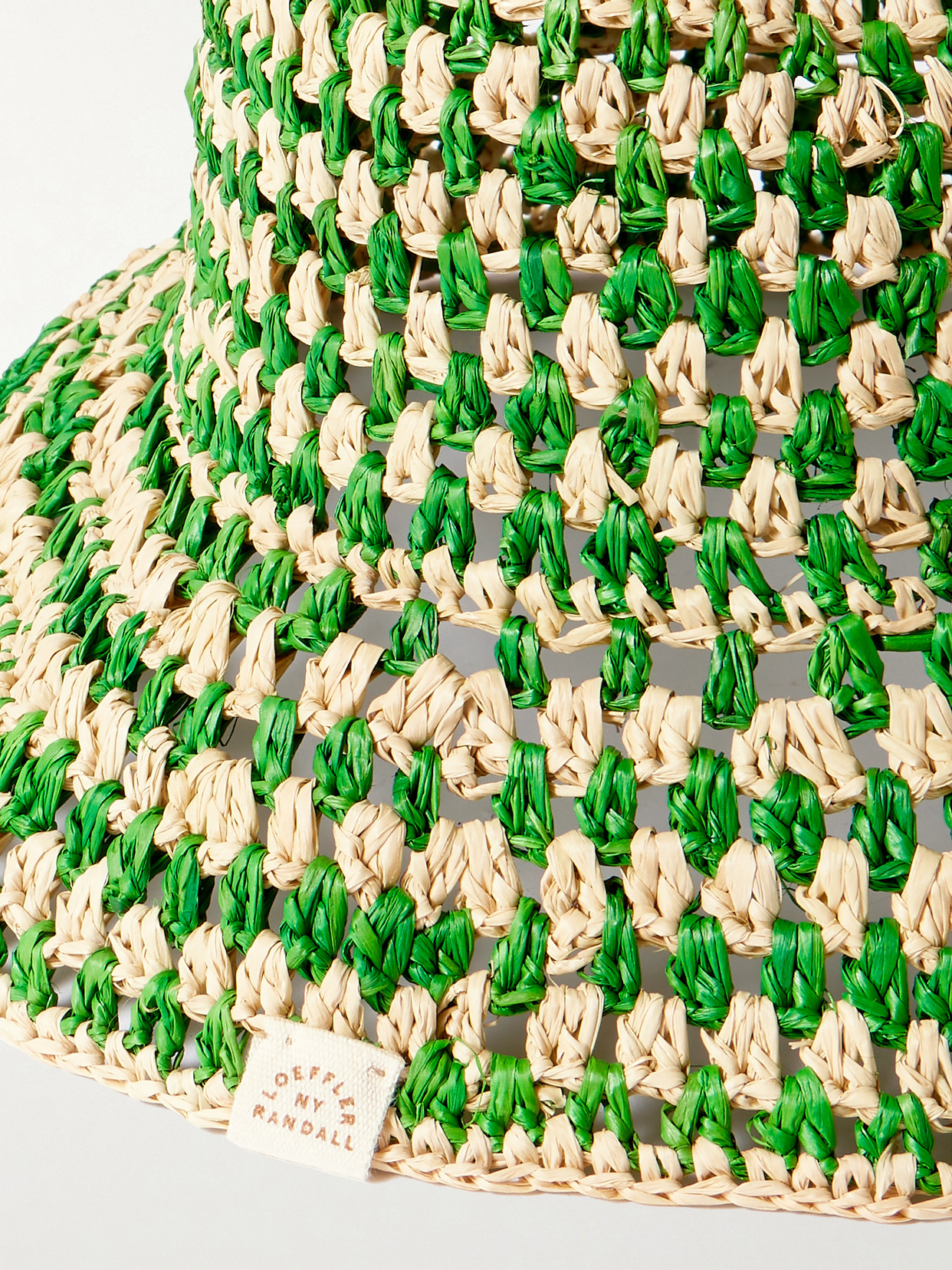 Loeffler Randall Jocelyn Checked Raffia Bucket Hat