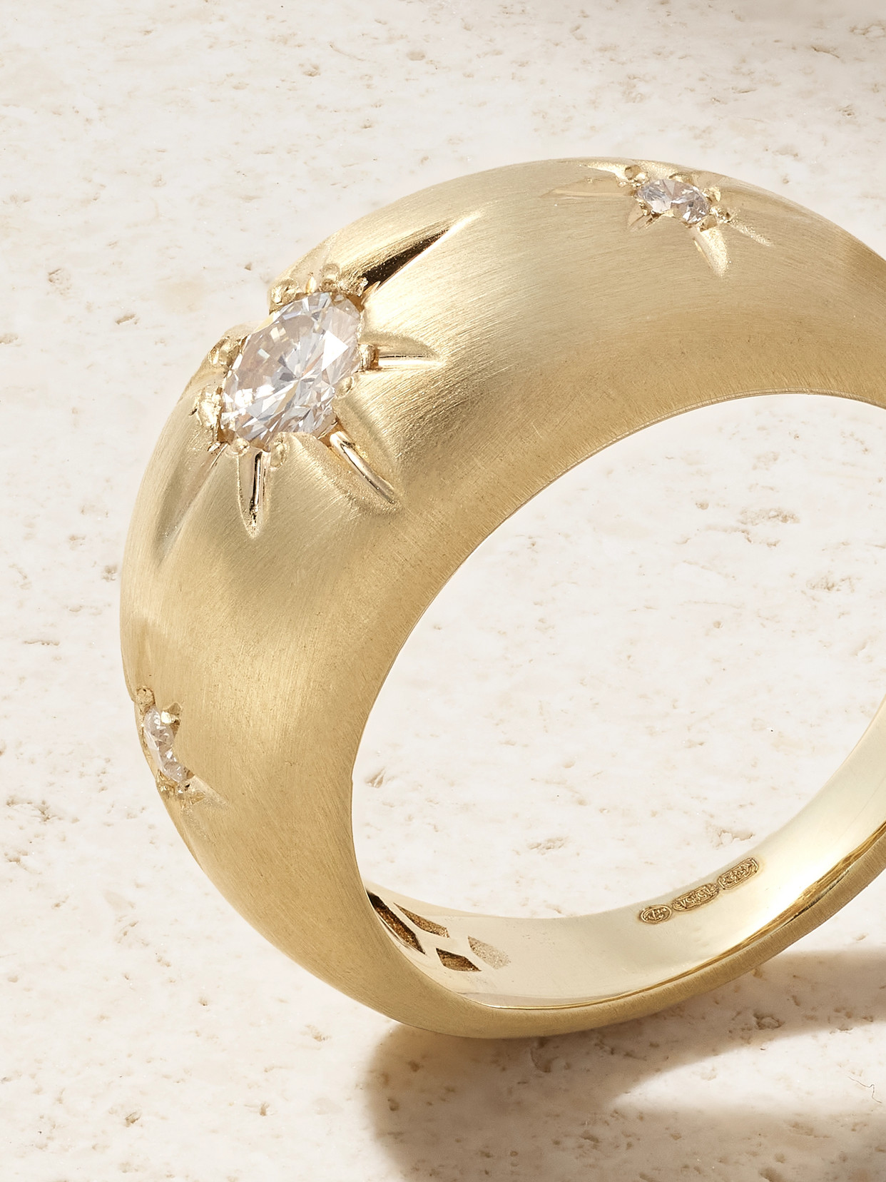 Jacquie Aiche Starburst 14-karat Gold Diamond Ring In Gold