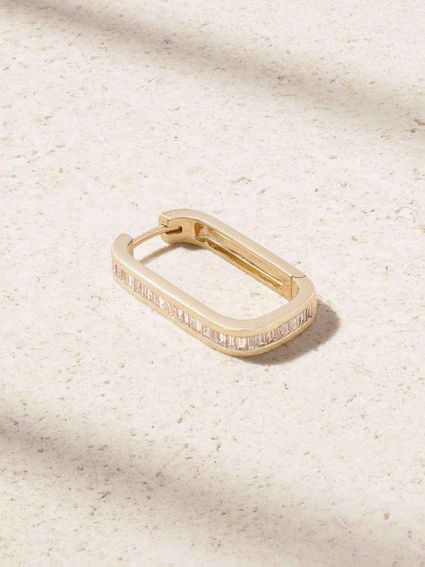 Jacquie Aiche Mini 14-karat Gold Diamond Single Hoop Earring