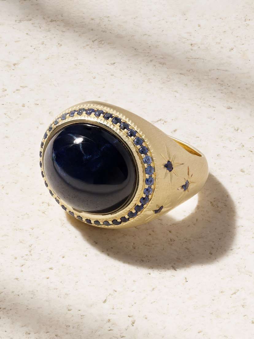 Jacquie Aiche Starburst 14-karat Gold Sapphire Ring
