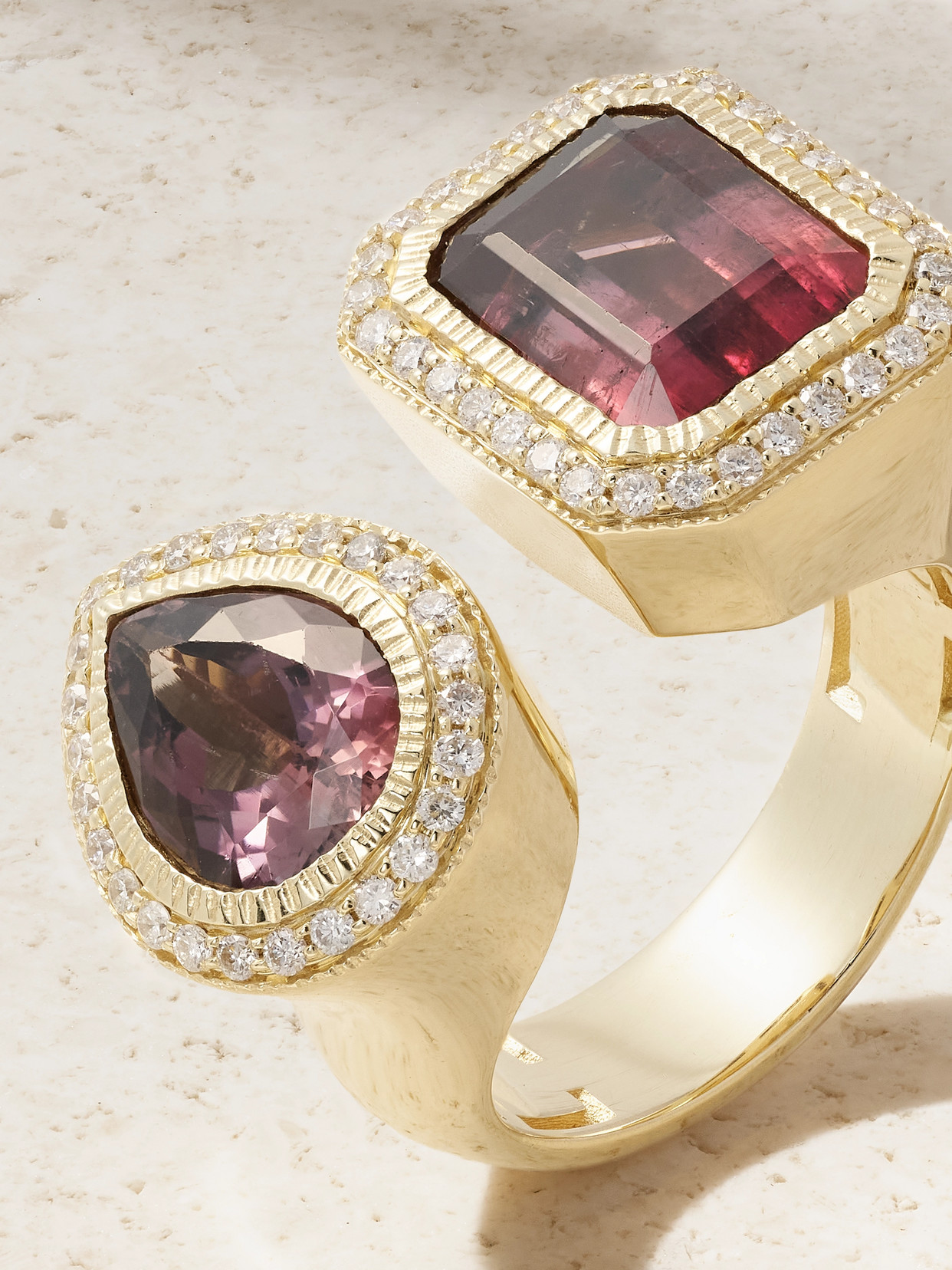 Jacquie Aiche 14-karat Gold, Tourmaline And Diamond Ring In Gold