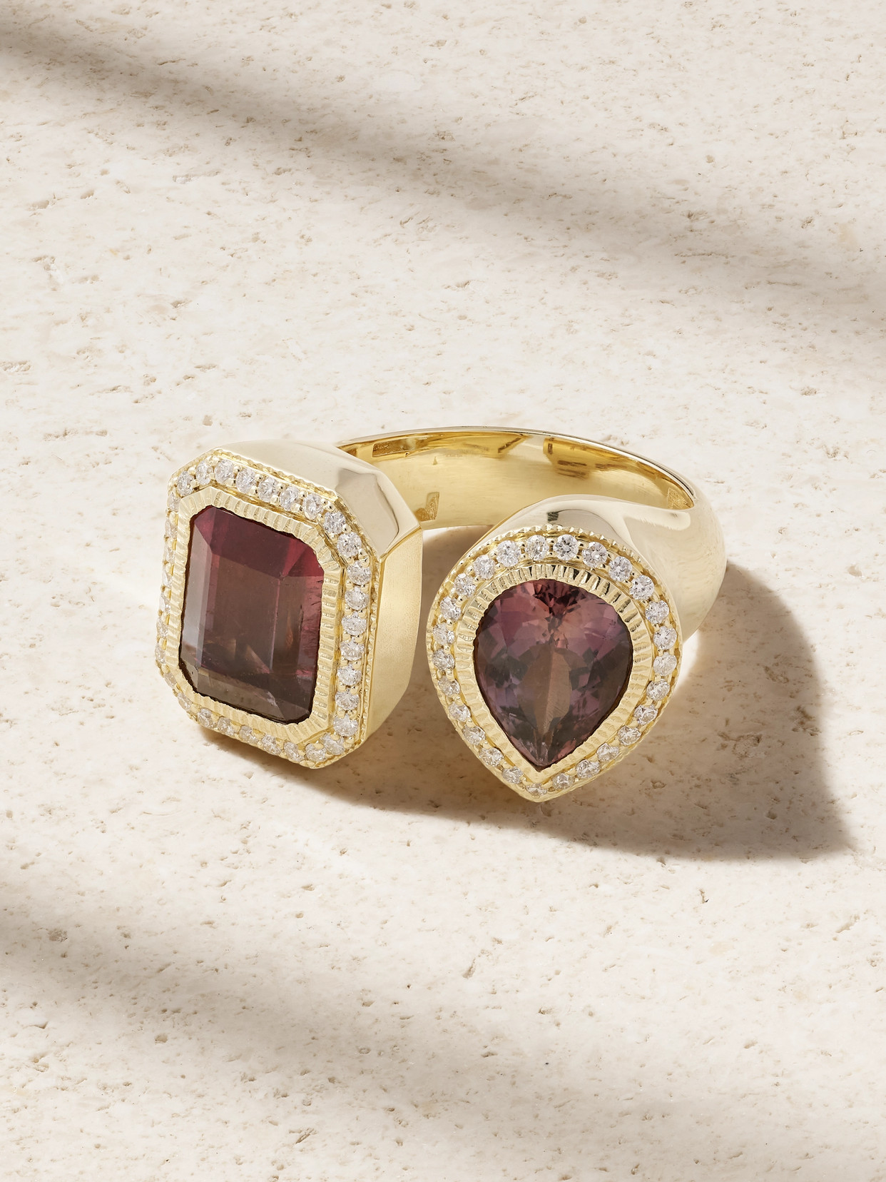 Jacquie Aiche 14-karat Gold, Tourmaline And Diamond Ring In Pink
