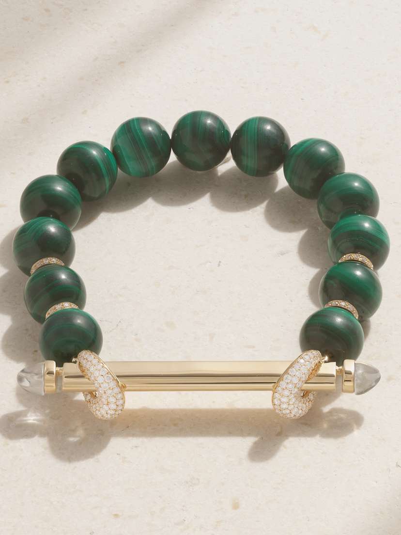 Ananya Jumbo Chakra 18-karat Gold Multi-stone Bracelet