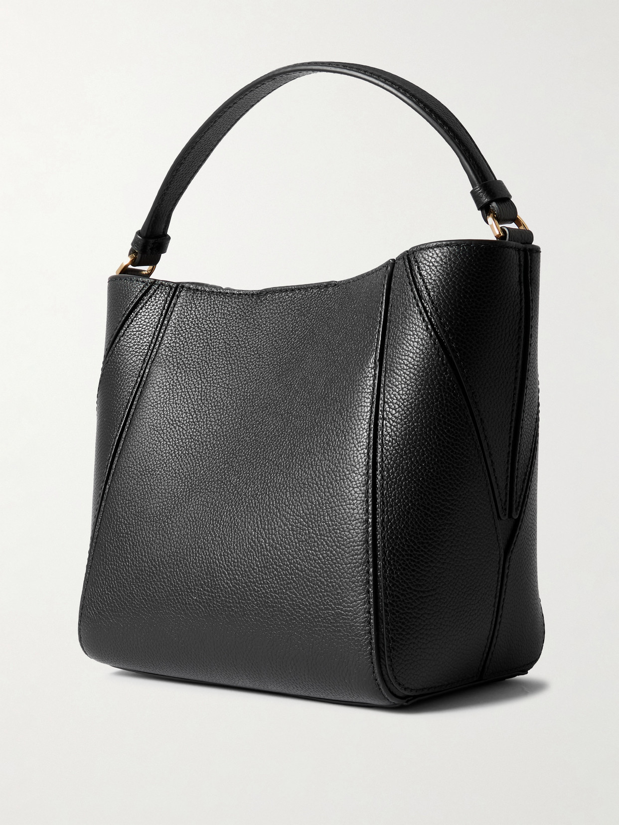 Tory Burch Mcgraw Small Paneled Textured-leather Shoulder Bag