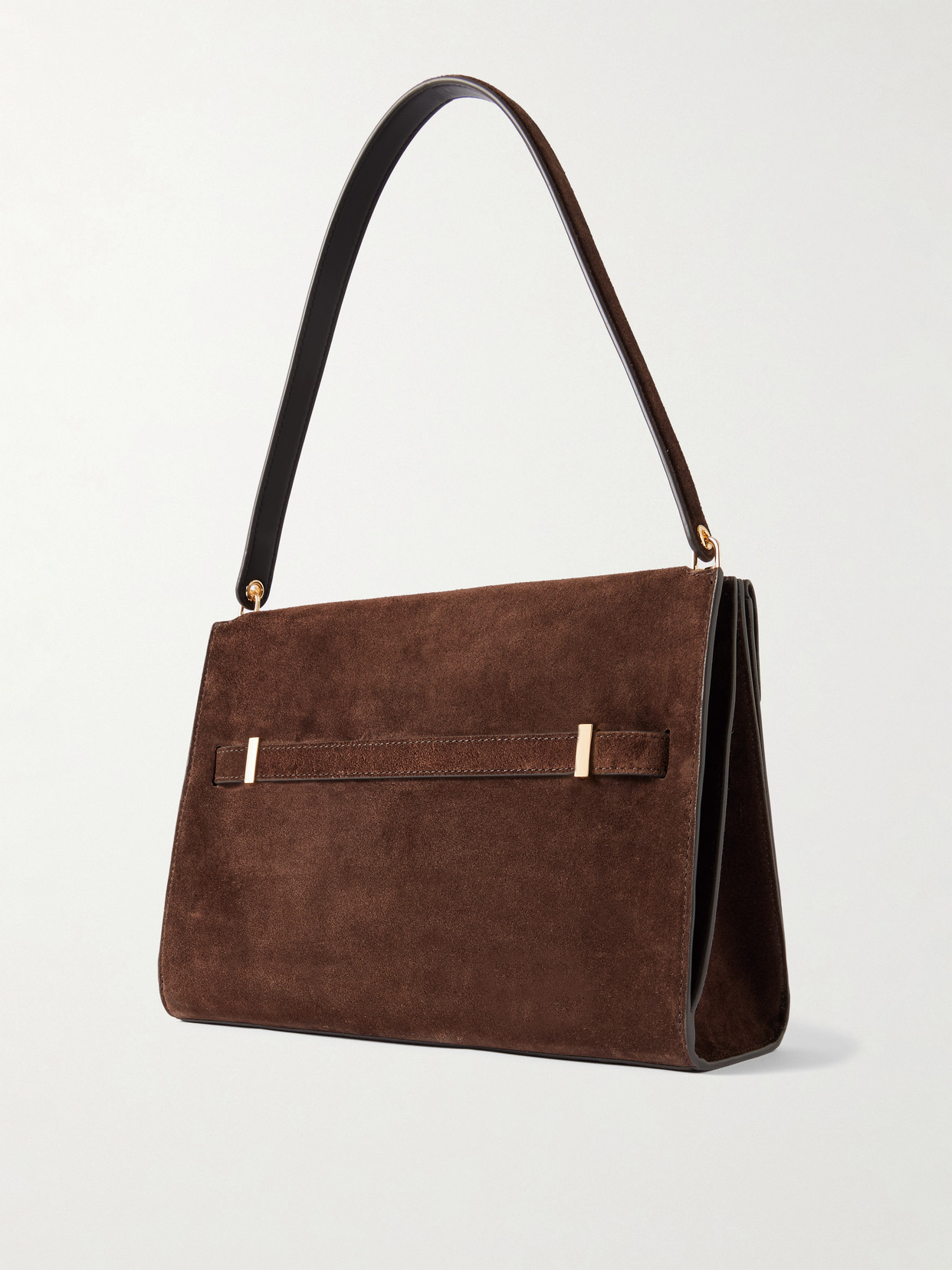 Tory Burch Lee Radziwill Large Suede Shoulder Bag In Brown