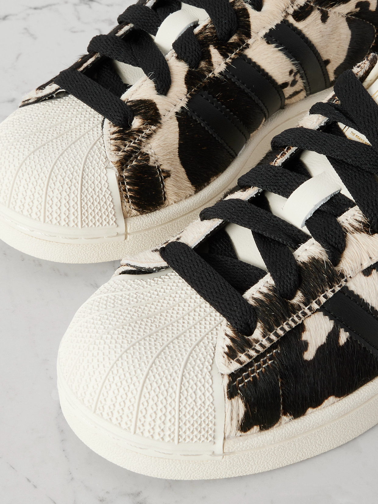 Superstar Ii Leather-Trimmed Pony Sneakers