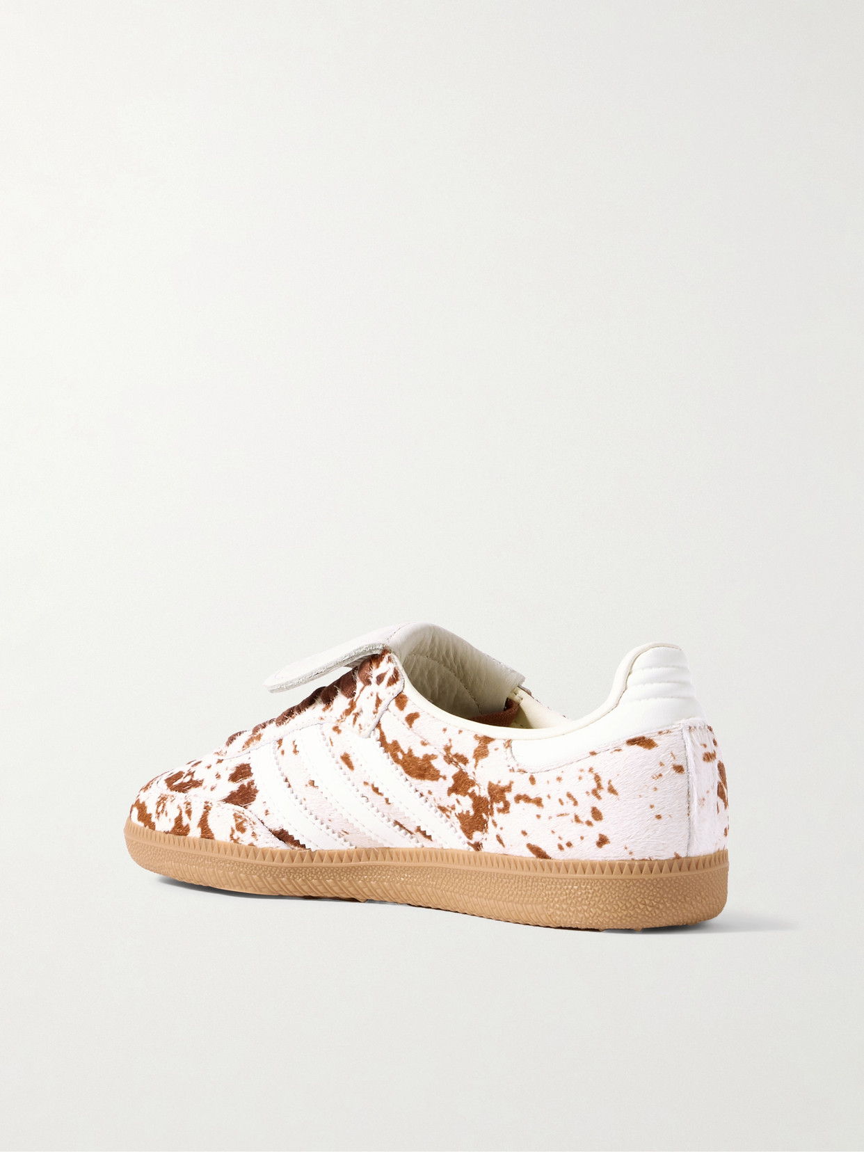 Samba Lt Leather-Trimmed Cow-Print Pony Sneakers