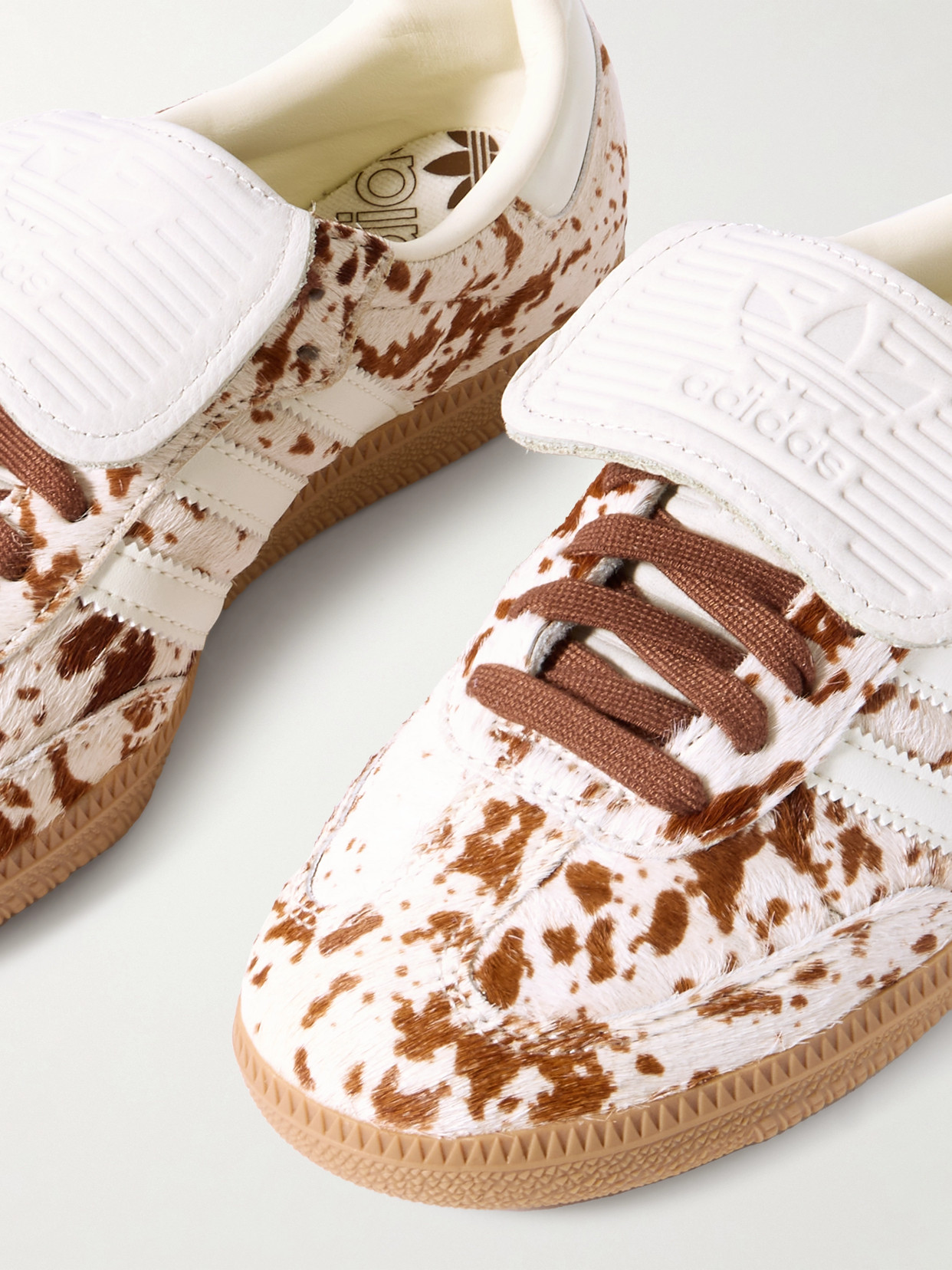 Samba Lt Leather-Trimmed Cow-Print Pony Sneakers