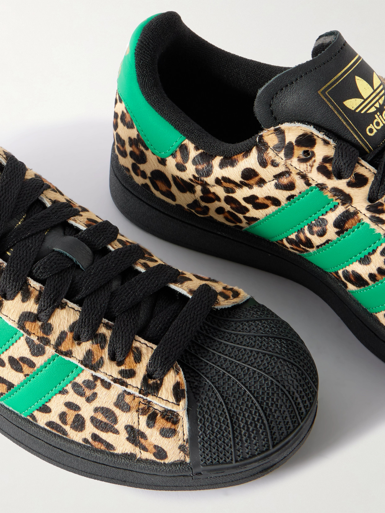 Superstar Ii Leather-Trimmed Leopard-Print Sneakers