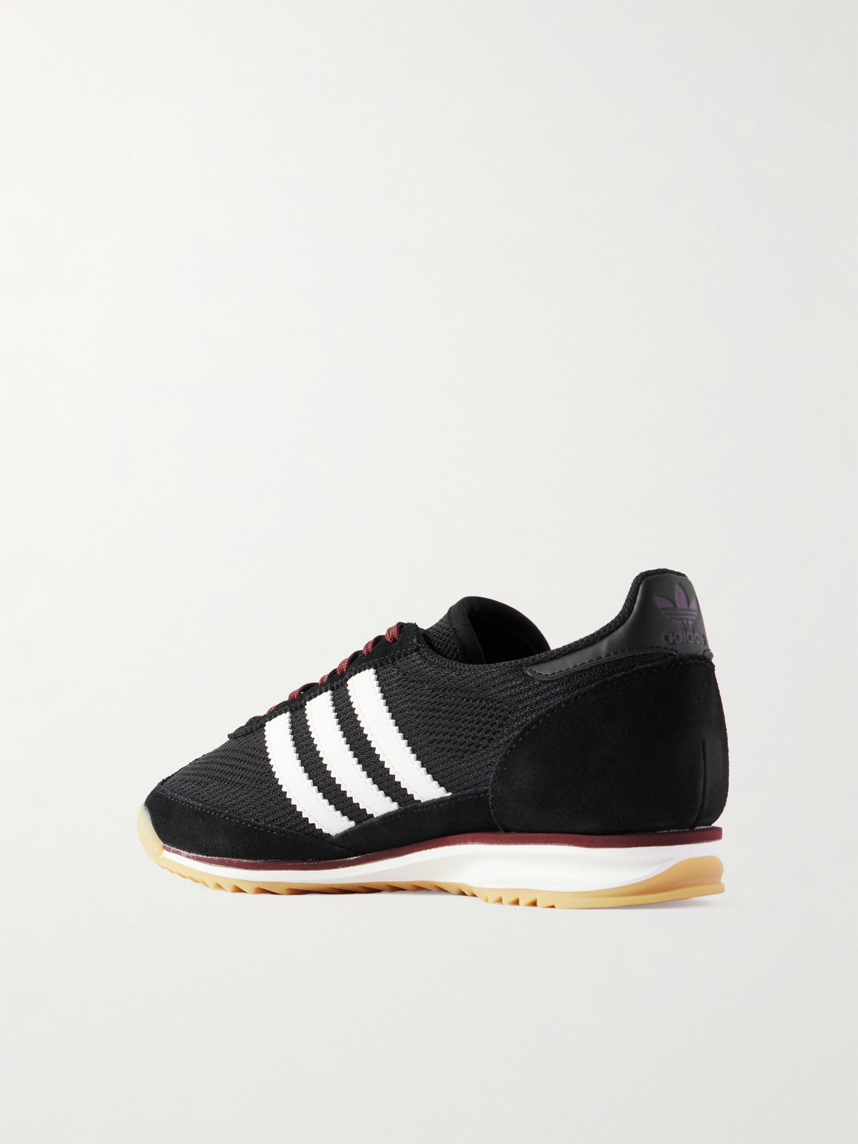 Adidas Originals Sl 72 Og Suede And Leather-trimmed Mesh Sneakers In Black