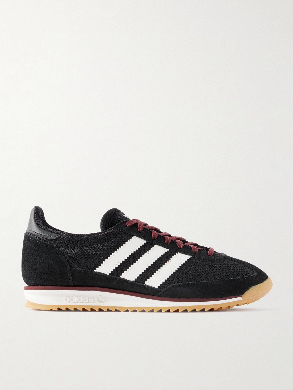 Adidas Originals Sl 72 Og Suede And Leather-trimmed Mesh Sneakers In Black