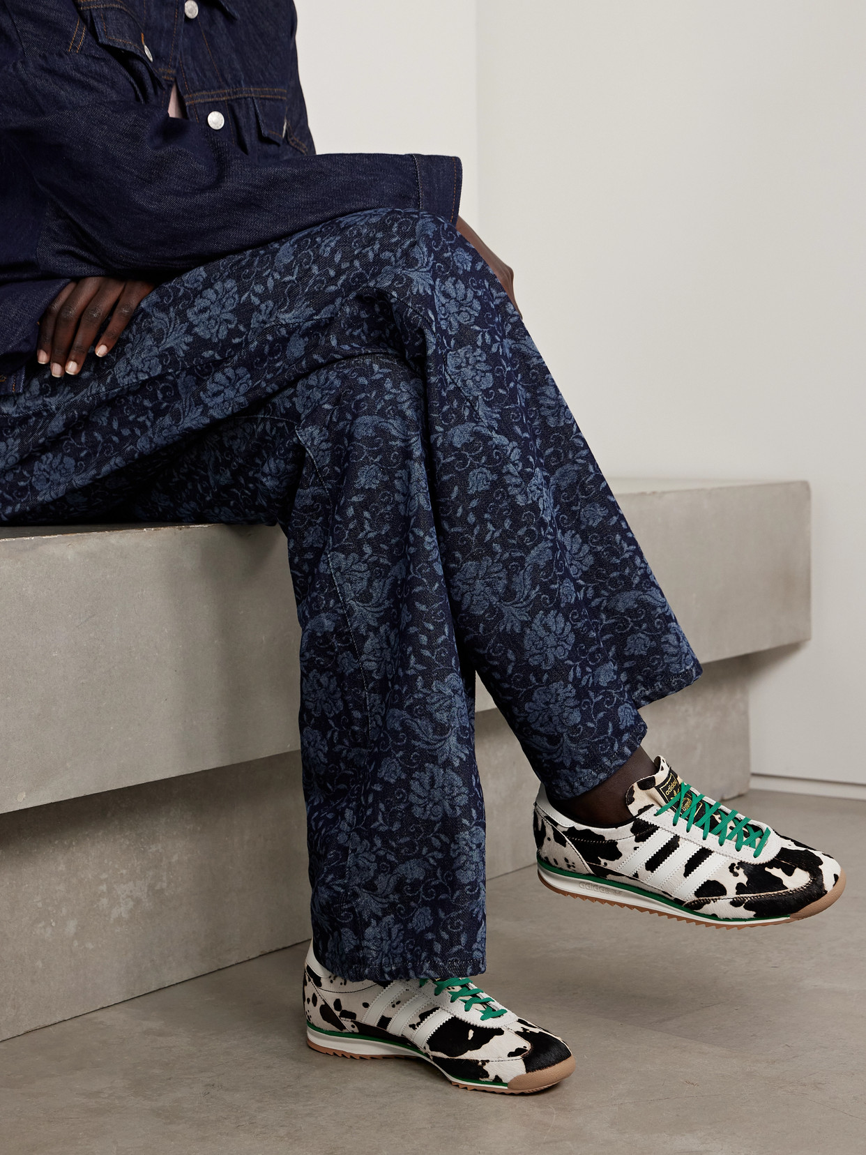 Adidas Originals Low-top Cow Print Sneakers In Black