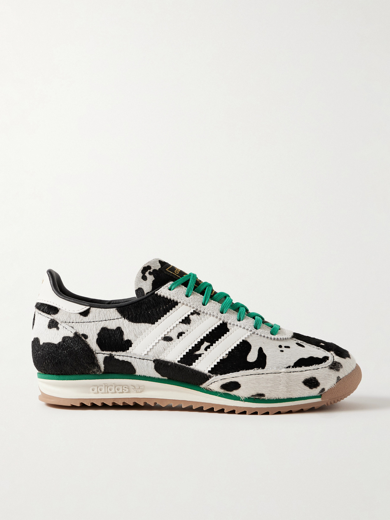 Adidas Originals Sl 72 Og Suede And Leather-trimmed Cow-print Calf Hair Sneakers In Black
