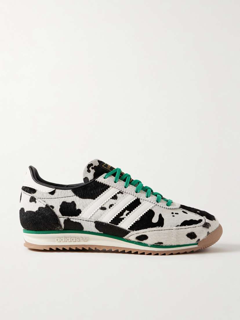 adidas Originals Sl 72 Og Suede And Leather-trimmed Cow-print Calf Hair Sneakers