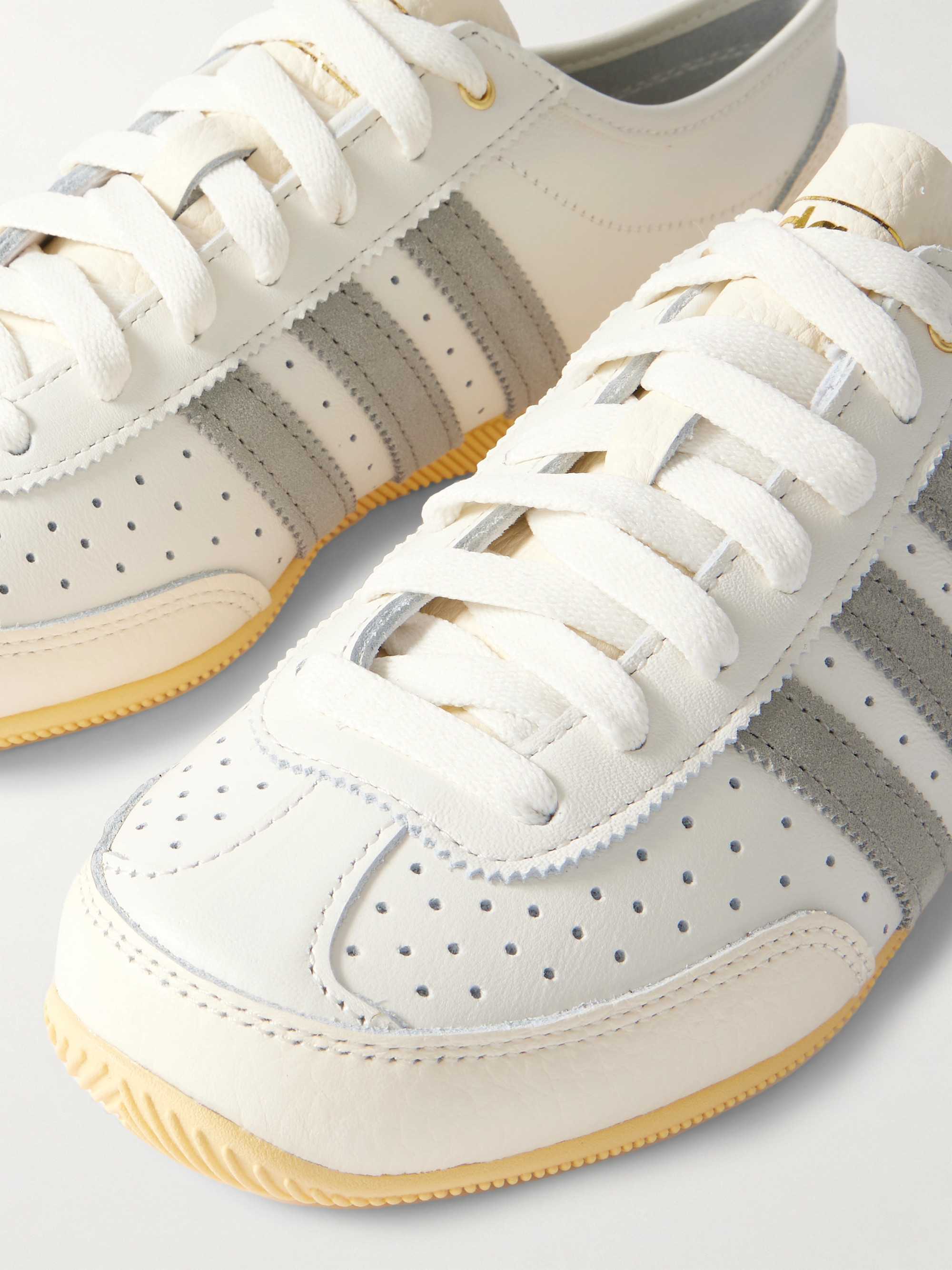 adidas Originals - Japan Decon W perforated suede-trimmed leather