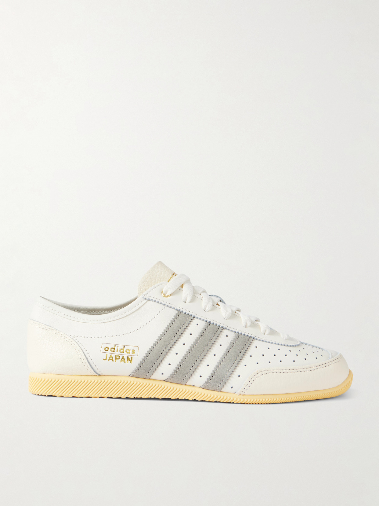 Adidas Originals Japan Decon W Perforated Suede-trimmed Leather Sneakers In White
